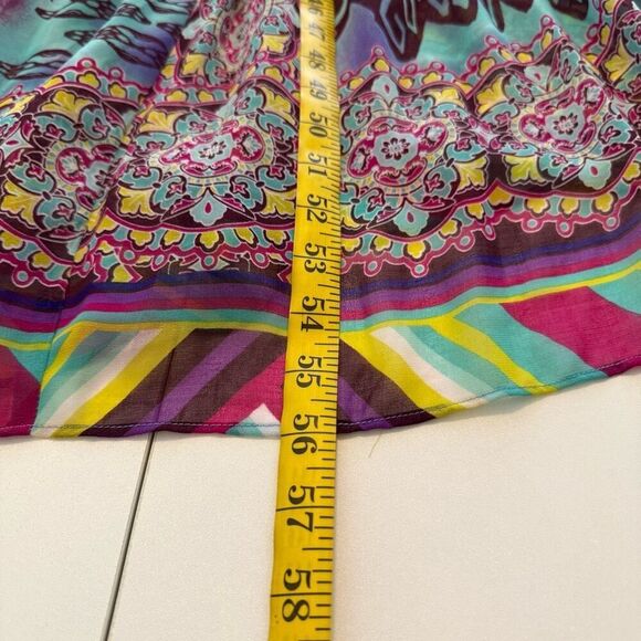 Betsey Johnson Y2K Colorful Bohemian Maxi Slip Dress Sz 10 Vacation, Party - Picture 14 of 14